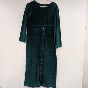 J.G. Hook Button Down Wide Wale Corduroy Dress Forest Green VINTAGE Size 8